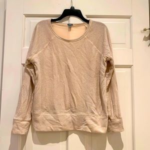 Aerie Light Blush Pink with Silver Metallic Weave Sweatshirt with Sheer Back